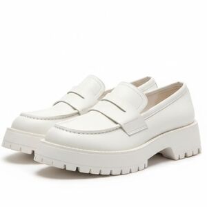 EUC Madden Girl Size 9 Heather Platform Lug Sole Bone Loafers!